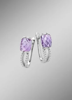 Funkelnde Eleganz: Ohrstecker mit echt Amethyst-