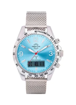 Funk-Herrenuhr mit Funktionen in türkis