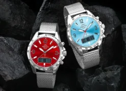 Funk-Herrenuhr mit Funktionen in türkis