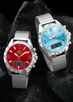 Funk-Herrenuhr mit Funktionen in türkis