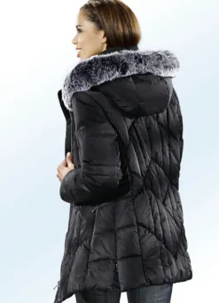 Funktionsjacke mit abnehmbarem Kunstpelz-Besatz
