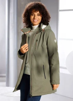 Funktionsjacke mit fester Kapuze