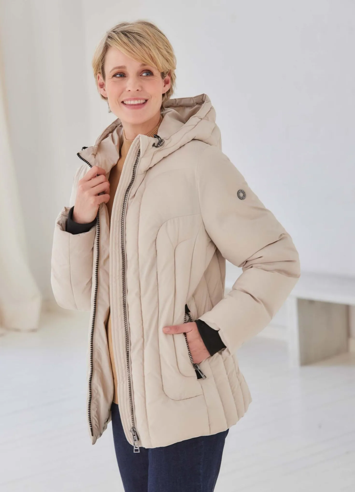 Funktionsjacke mit interessantem Stepp