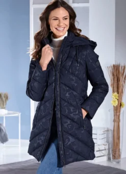 Funktions-Longjacke mit dekorativem Fantasiedessin