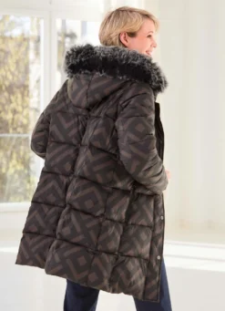 Funktions-Longjacke mit geometrischem Dessin