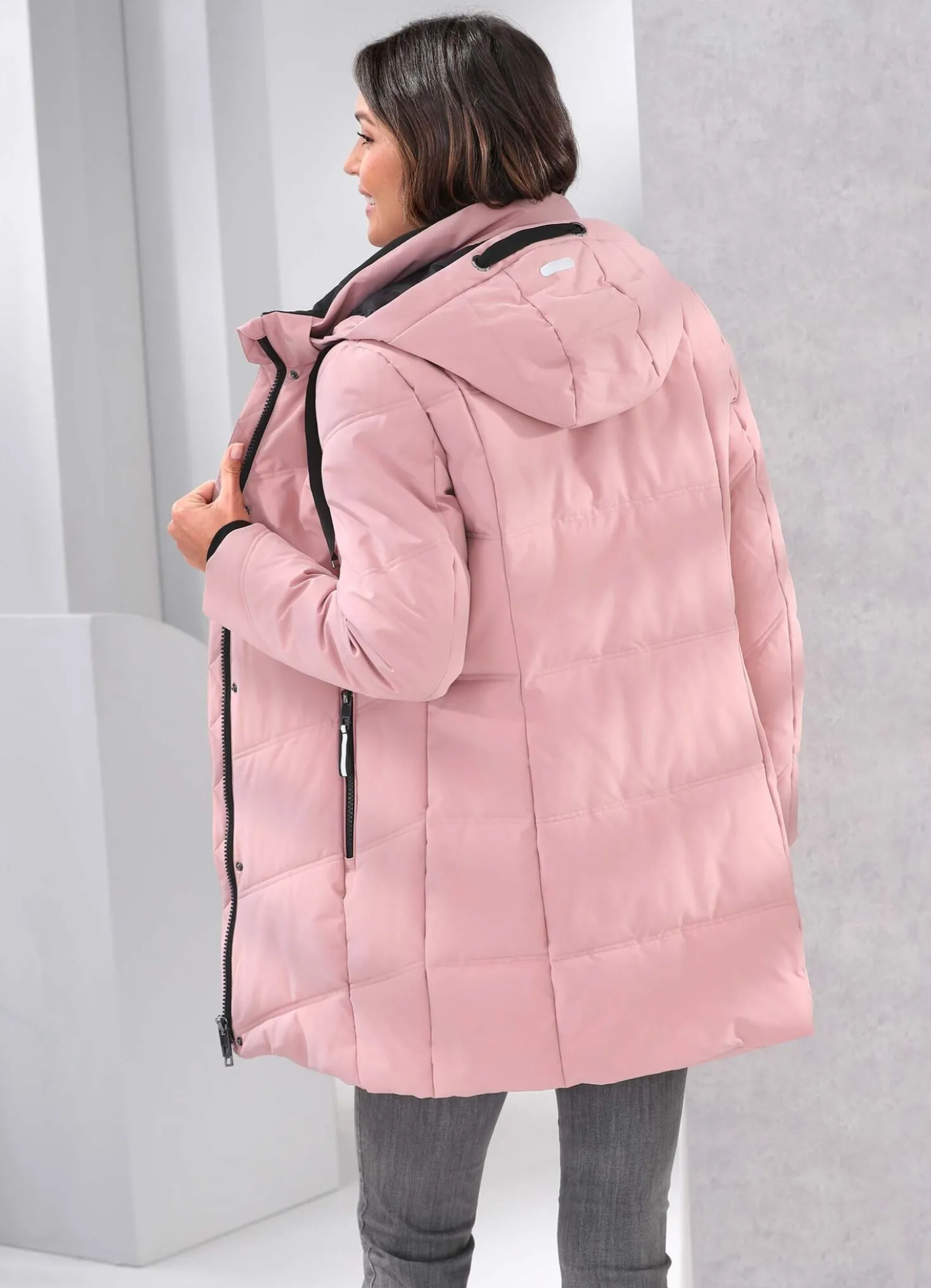 Funktions-Longjacke mit 2-Wege-Reißverschluss