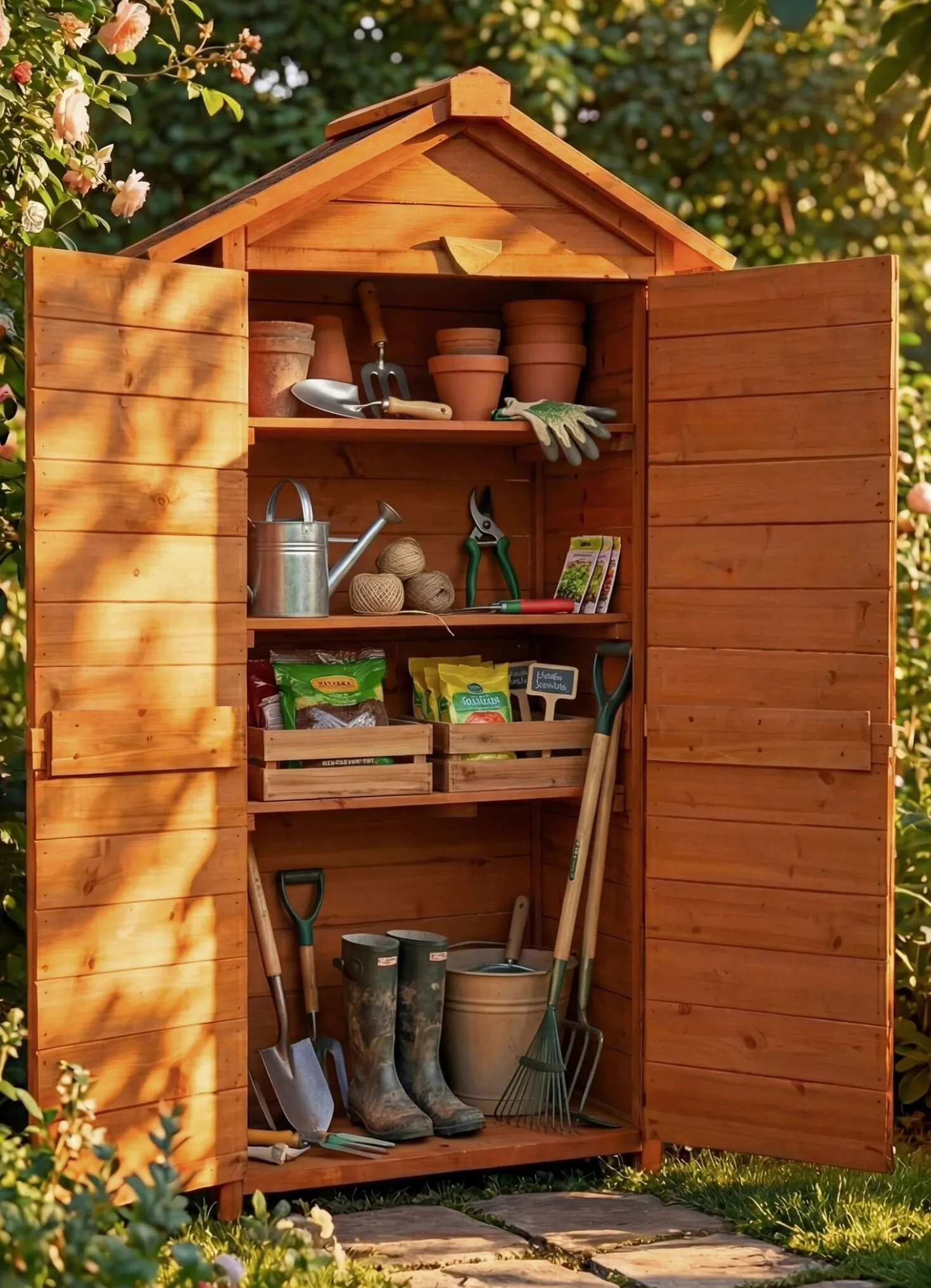 Gartenschrank aus Tannenholz