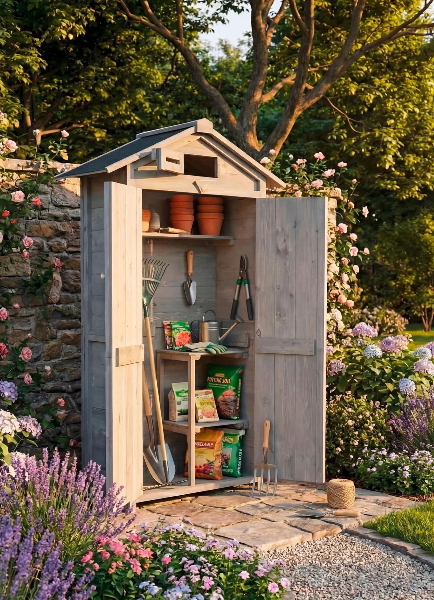Gartenschrank aus Tannenholz