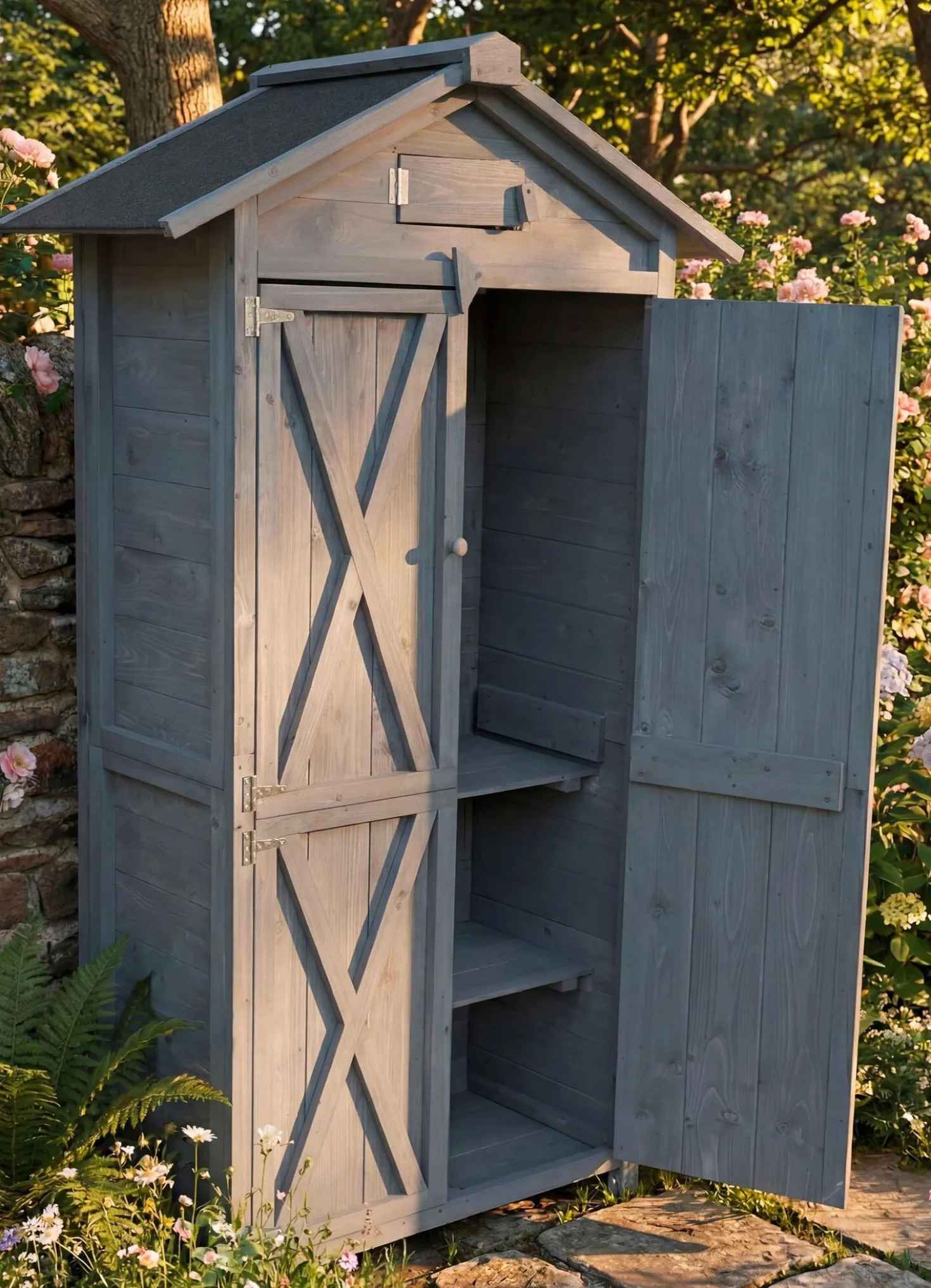 Gartenschrank aus Tannenholz
