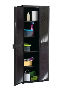 Gartenschrank mit strahlenförmigem Design an den Türen