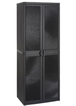 Gartenschrank mit strahlenförmigem Design an den Türen