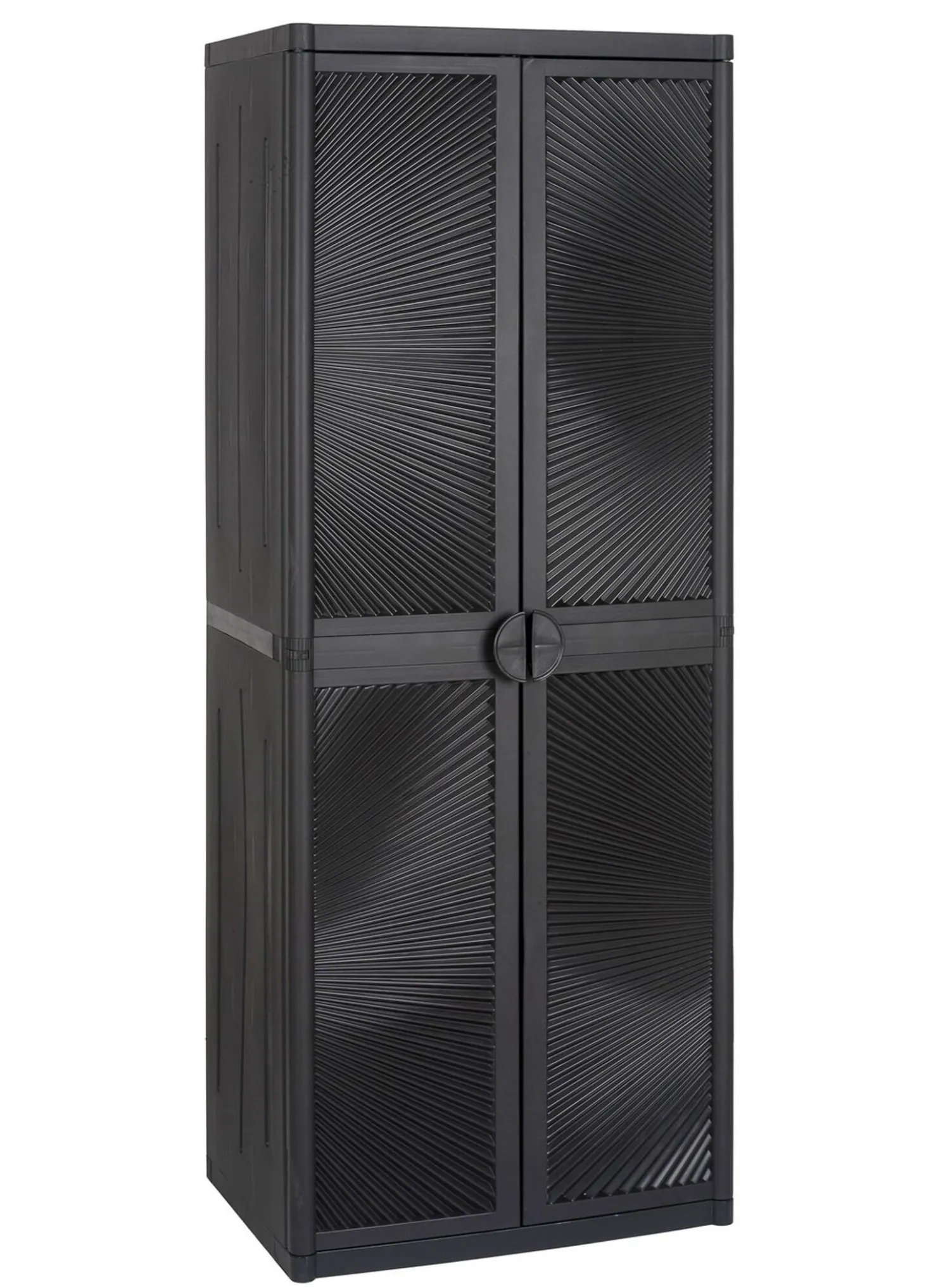 Gartenschrank mit strahlenförmigem Design an den Türen