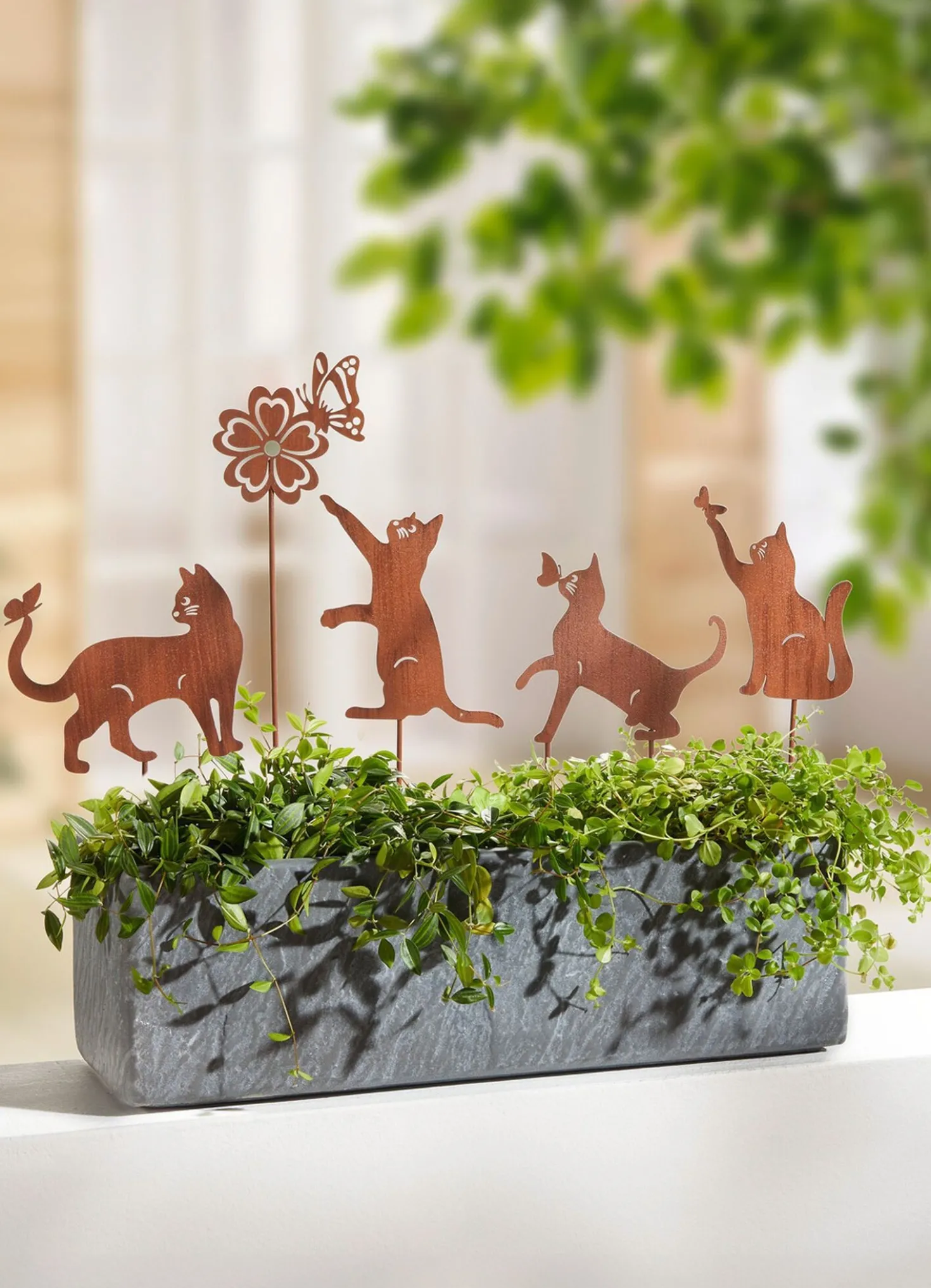 Gartenstecker Katzen, 5er-Set