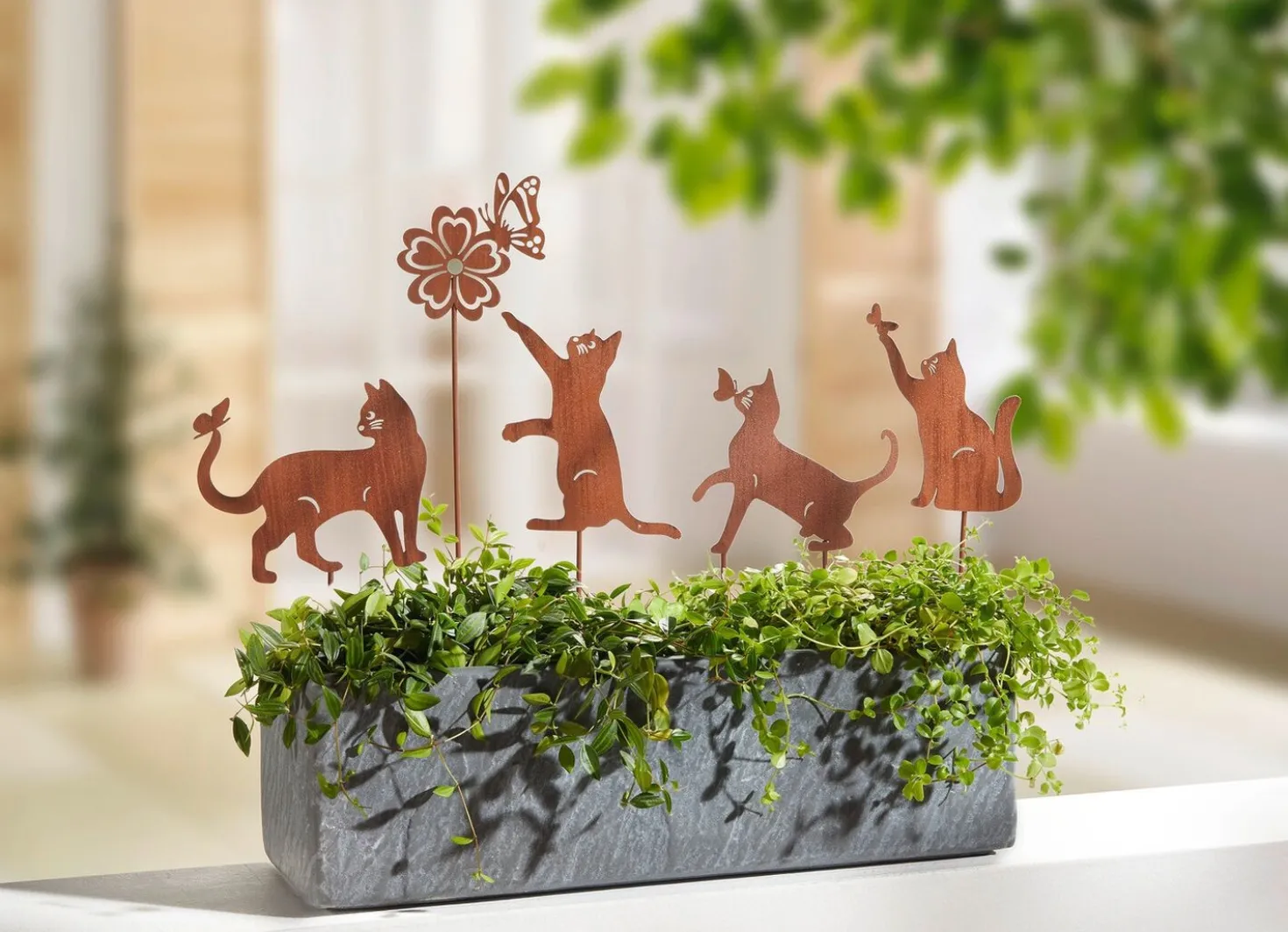 Gartenstecker Katzen, 5er-Set