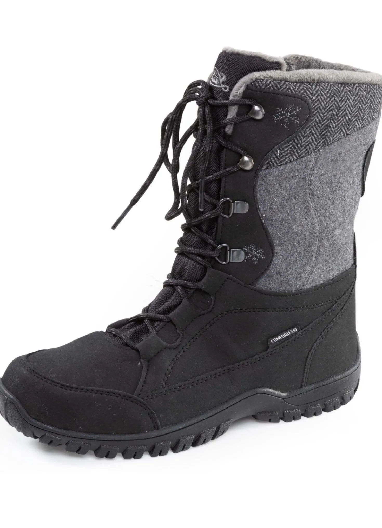 Gefütterte Damen-Stiefel, Winterschuhe, mit Schnürung