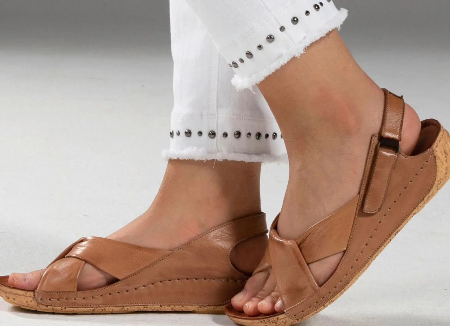 Gemini, bequeme Damen-Sandalen, Weite G, mit Gummizug