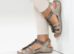 Gemini, modische Damen-Sandalen, Weite G, mit Blüten-Applikationen