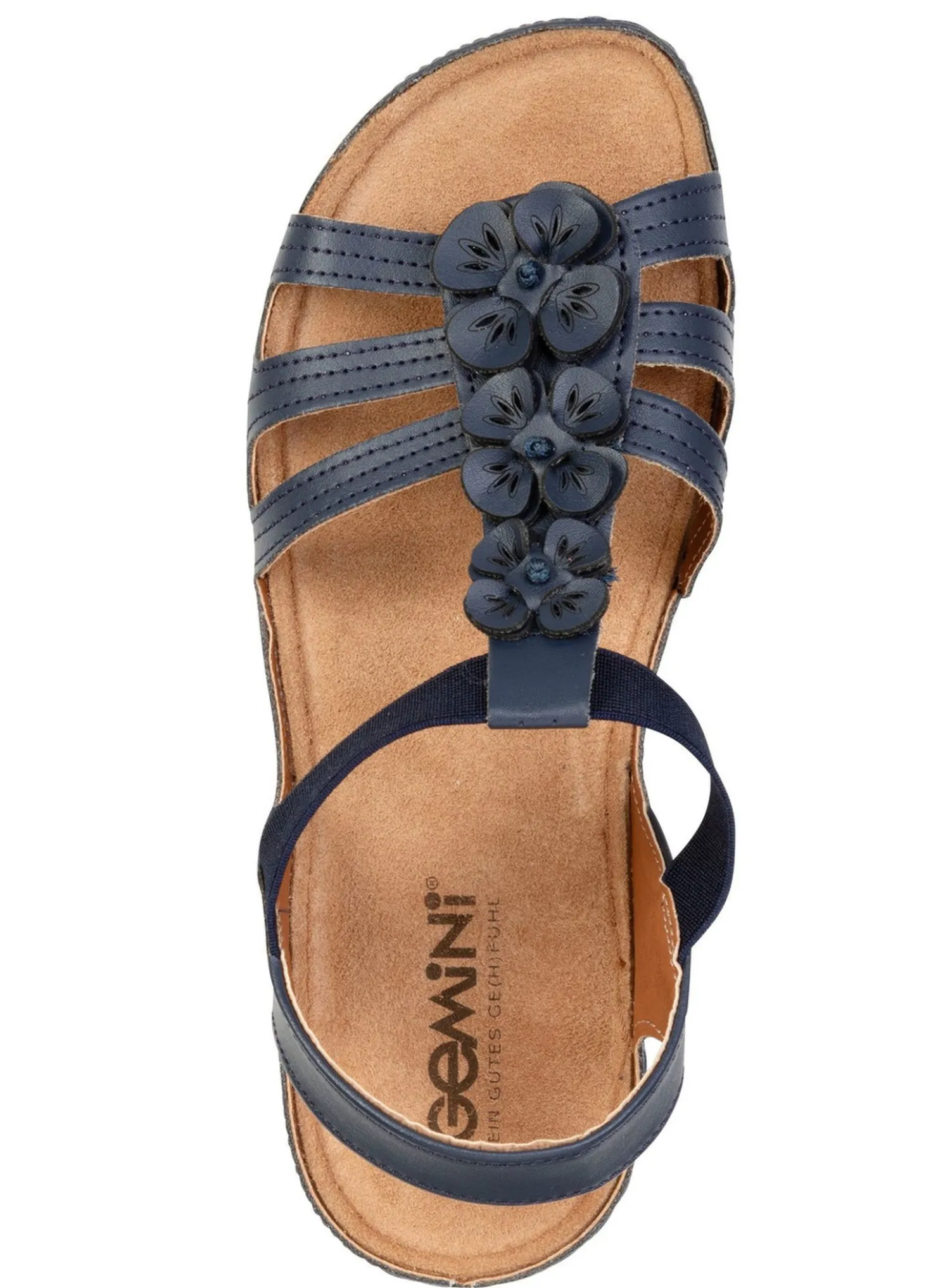 Gemini, modische Damen-Sandalen, Weite G, mit Blüten-Applikationen