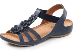 Gemini, modische Damen-Sandalen, Weite G, mit Blüten-Applikationen