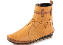 Gemini Mokassin-Stiefelette mit Knitter-Struktur