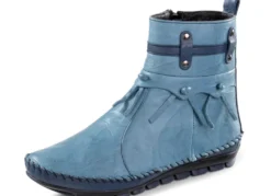 Gemini Mokassin-Stiefelette mit Knitter-Struktur