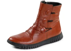 Gemini Stiefelette mit Raffung und dekorativen Knöpfen