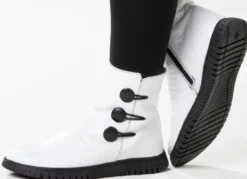 Gemini Stiefelette mit Raffung und dekorativen Knöpfen