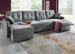 Gemütliche Wohnlandschaft mit Bettfunktion und 3 Bettkästen