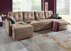 Gemütliche Wohnlandschaft mit Bettfunktion und 3 Bettkästen