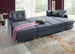 Gemütliche Wohnlandschaft mit Bettfunktion und 3 Bettkästen