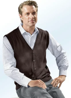 Gilet mit durchgehender Knopfleiste