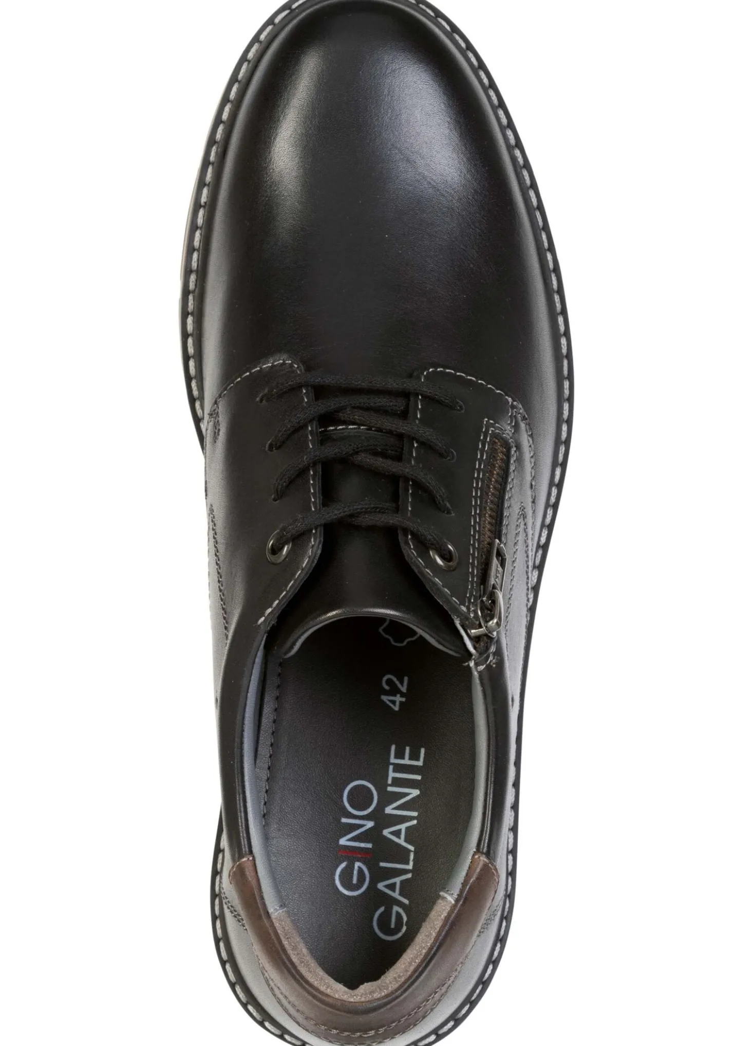 GINO GALANTE, schicke Herren-Schnürschuhe, Weite G, mit Reißverschluss