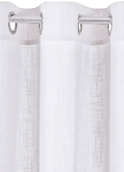 Halbtransparente Übergardine in Leinenoptik
