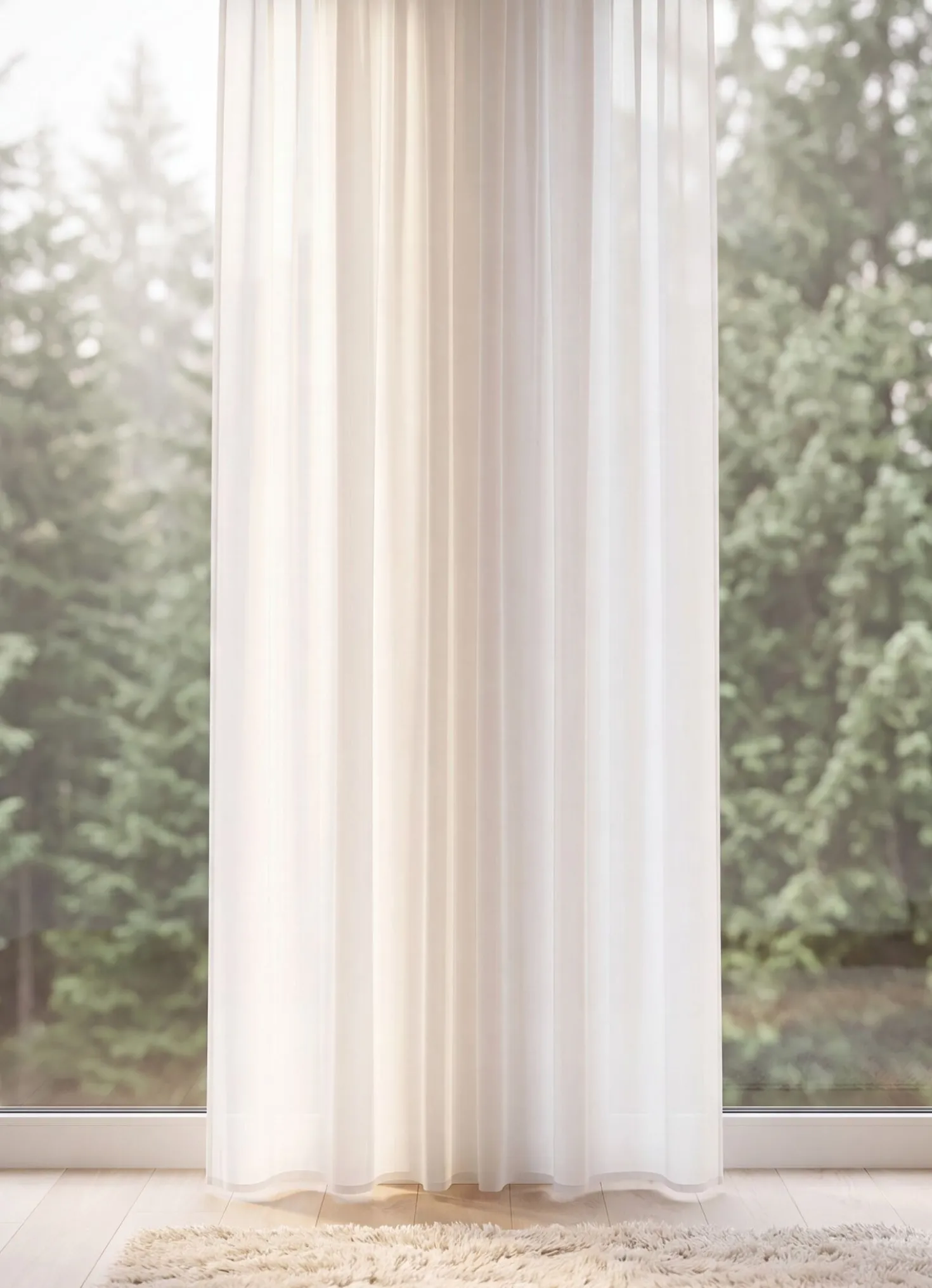 Halbtransparenter Store mit Universalschienenband