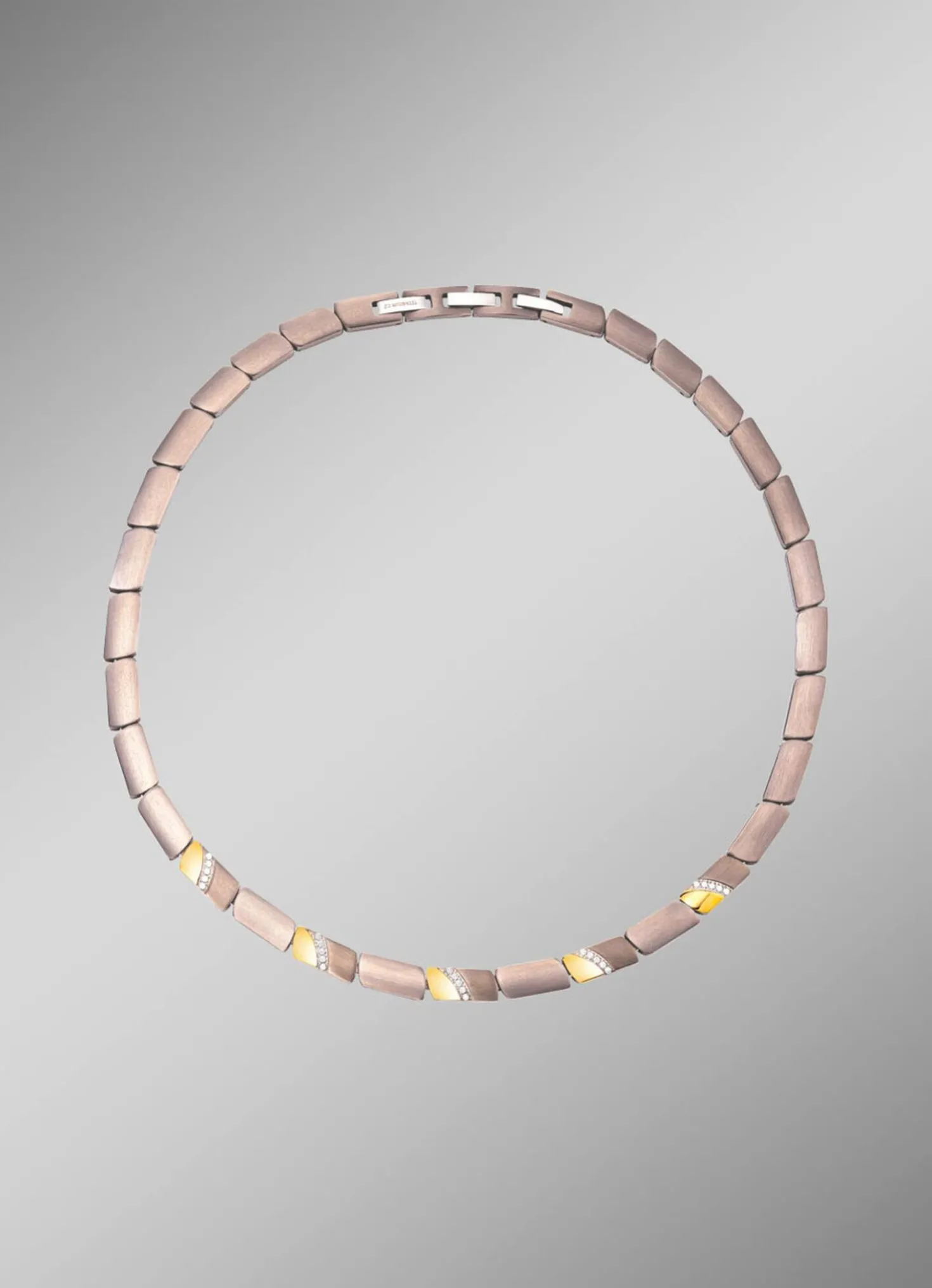 Halskette in Bicolor mit synth. Zirkonia