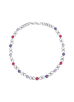 Halskette mit Kristallen in Pink
