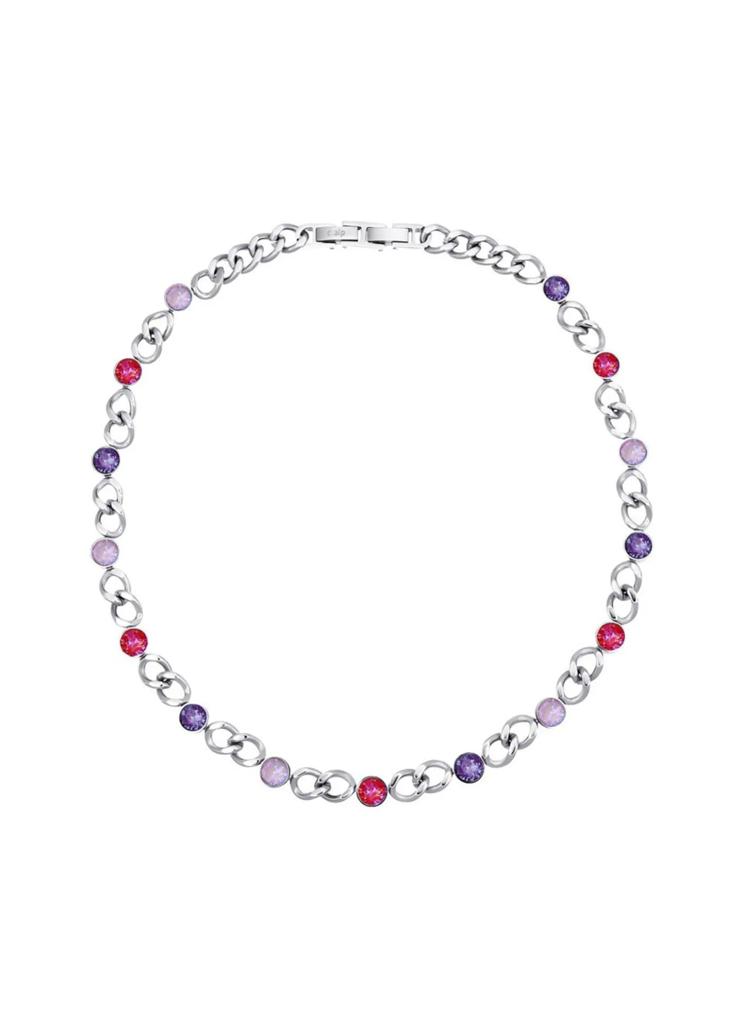 Halskette mit Kristallen in Pink