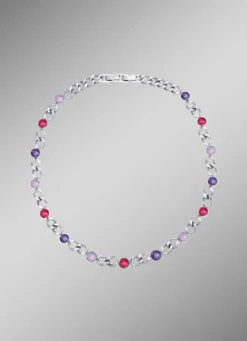 Halskette mit Kristallen in Pink