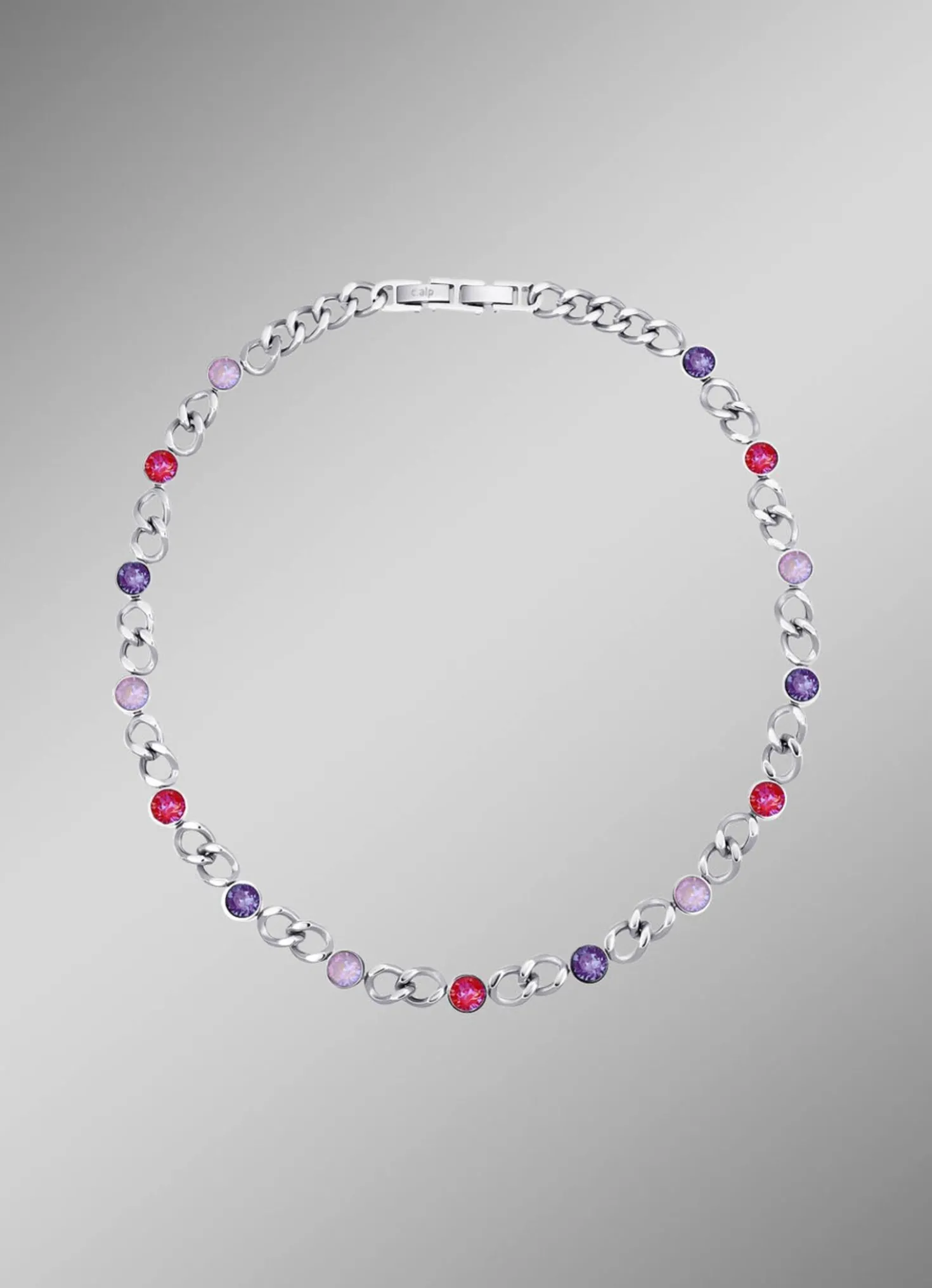 Halskette mit Kristallen in Pink