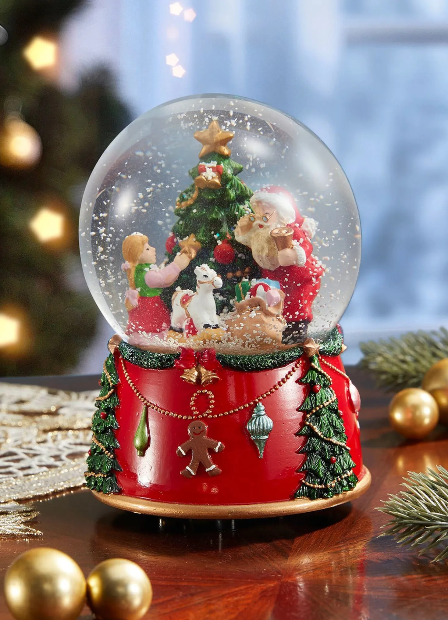 Handgefertigte Spieluhr Schneekugel