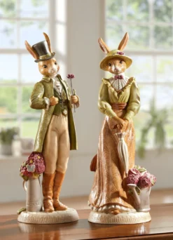 Hasenfiguren aus Feinsteingut