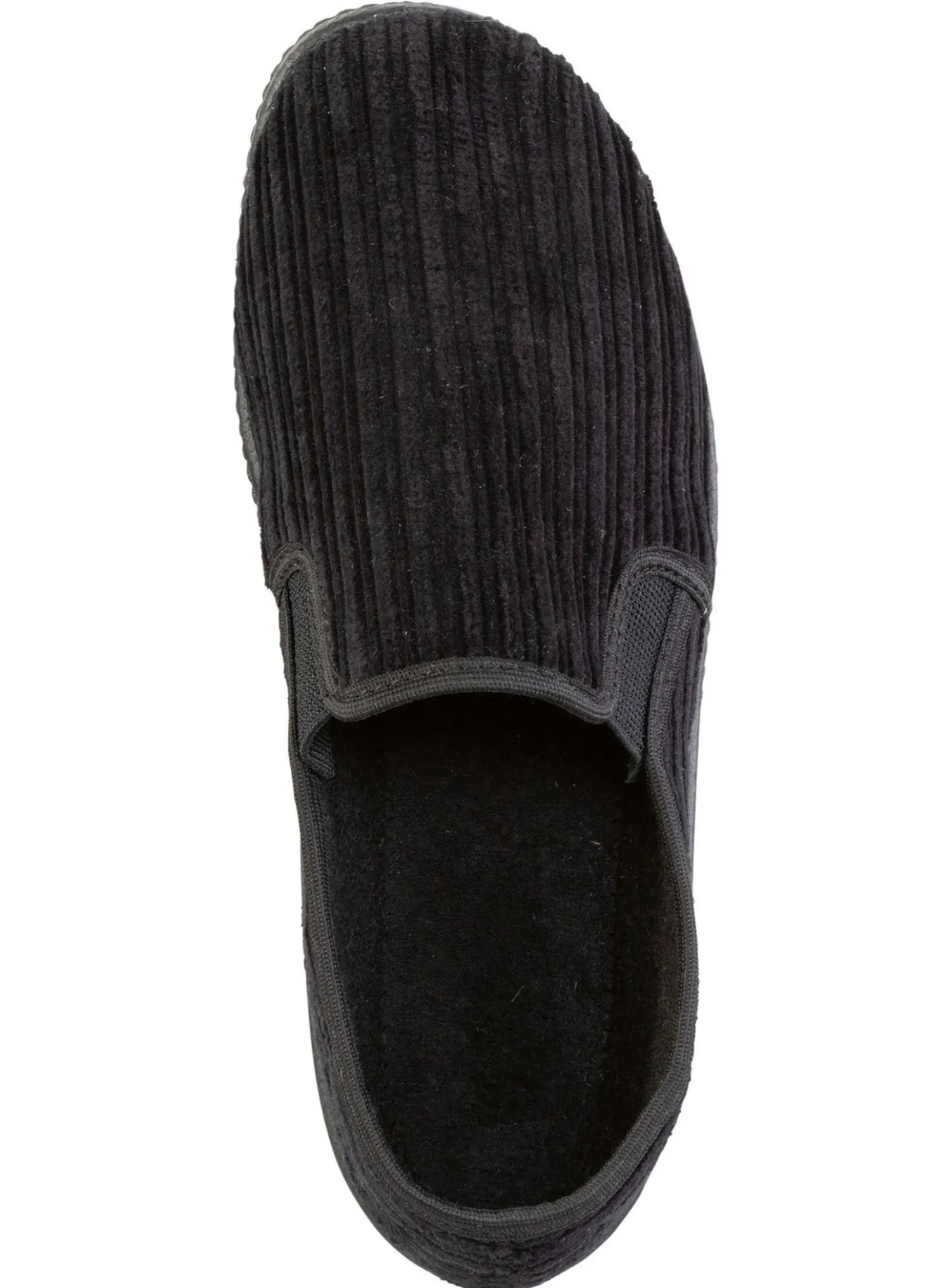 Hausschuh aus Cord-Textilmaterial