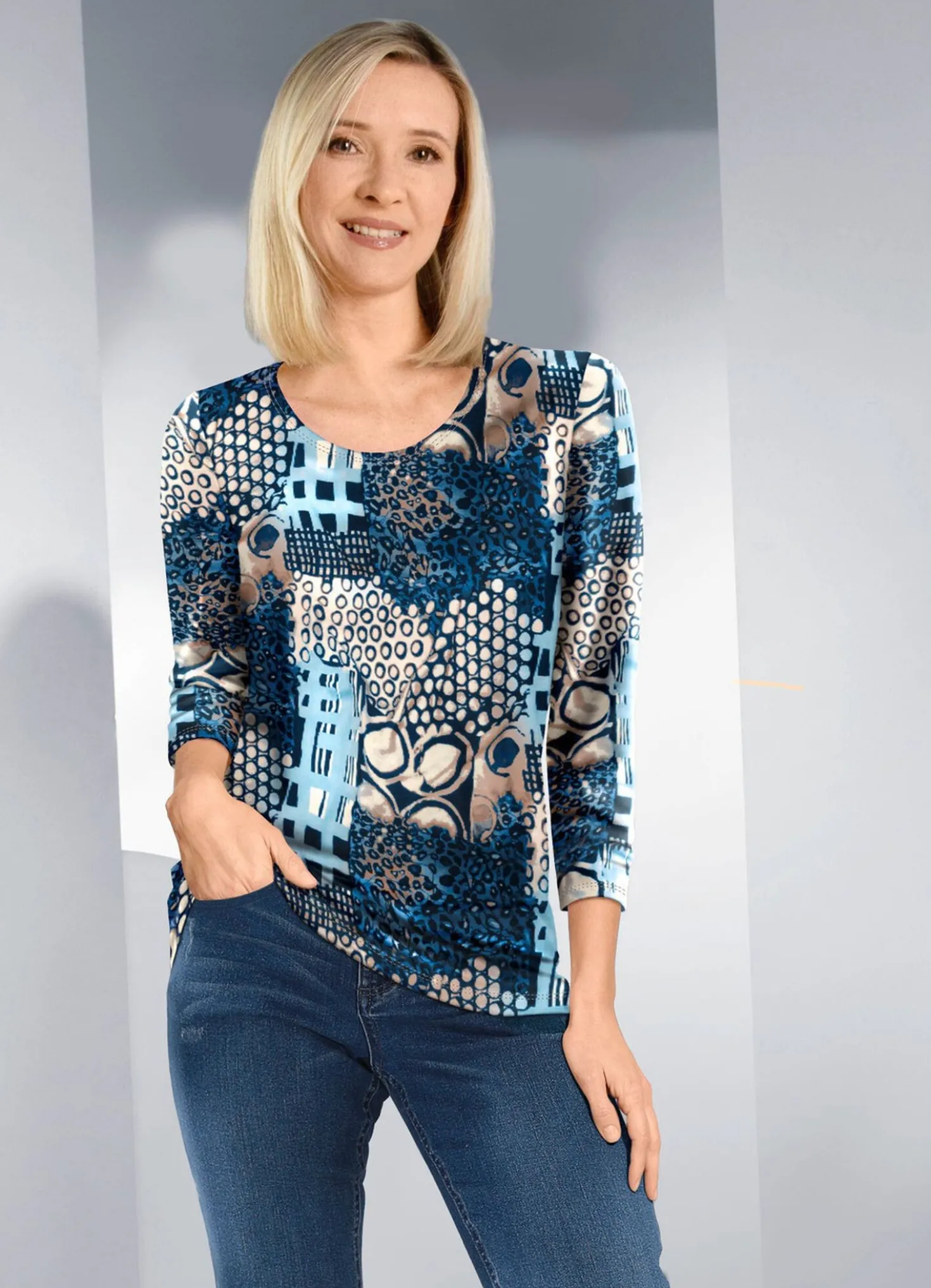 Hübsches Shirt mit 3/4-langen Ärmeln
