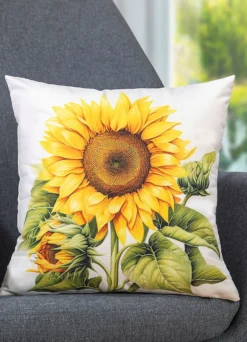 Herbstlicher Kissenbezug mit Sonnenblumen-Motiv