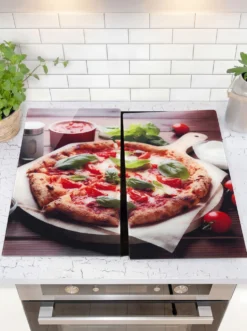 Herdabdeckplatten aus Glas, 2er-Set