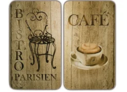 Herdabdeckplatten Bistro, 2er Set