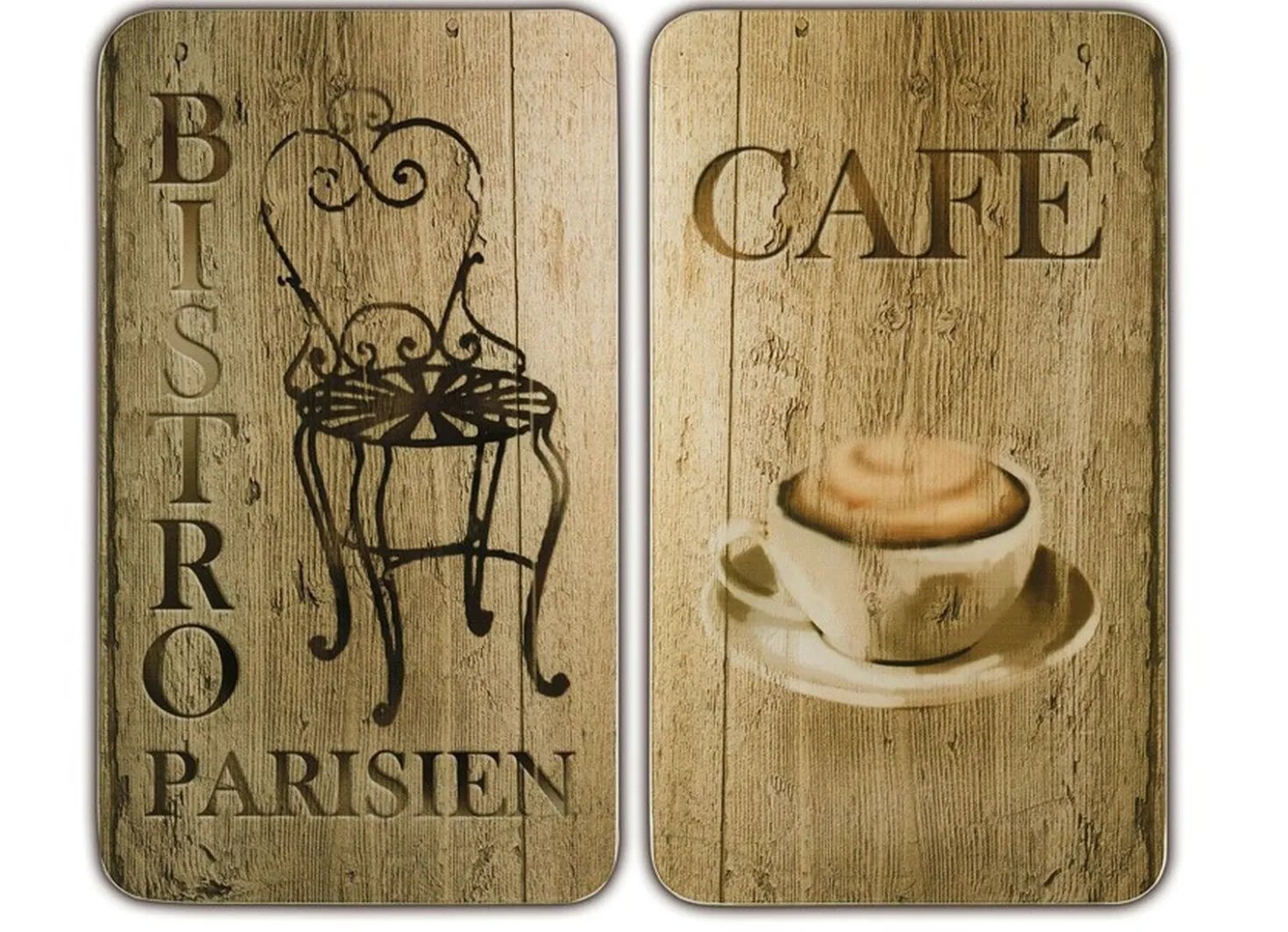 Herdabdeckplatten Bistro, 2er Set