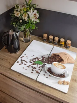Herdabdeckplatten mit Café Aromatica-Motiv, 2er-Set