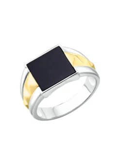 Herrenring in Bicolor mit Achat