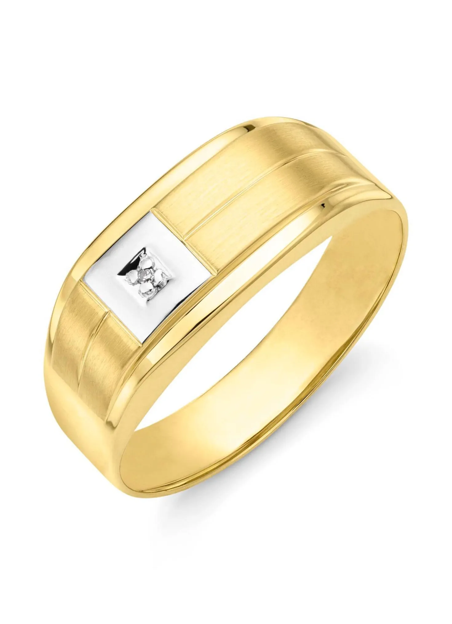 Herrenring in Bicolor mit Diamant